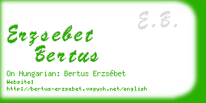 erzsebet bertus business card
