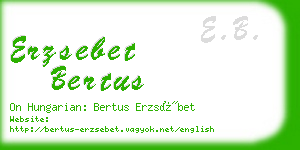 erzsebet bertus business card